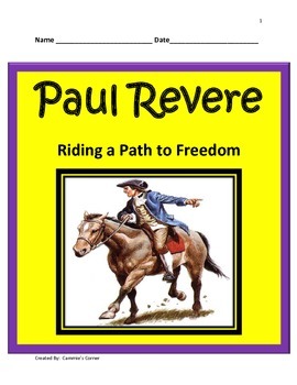 Paul Revere STUDY GUIDE- 3rd Grade Social Studies by ...