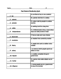 Paul Revere Vocabulary Quiz