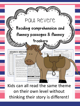 Preview of Paul Revere fluency and comprehension leveled passage