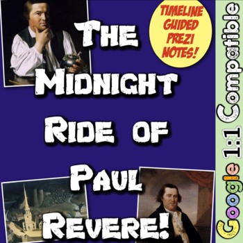 Preview of Paul Revere's Midnight Ride Guided Notes Activity for Causes of Revolution