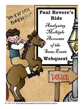 Preview of Paul Revere's Ride: Analyzing Multiple Accounts of the Same Event Webquest
