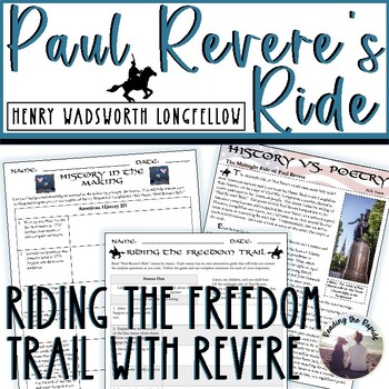 Preview of Paul Revere’s Ride Henry Wadsworth Longfellow Poem Analysis Lesson Unit Plan