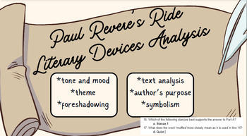Preview of Paul Revere's Ride- Literary Devices and Analysis