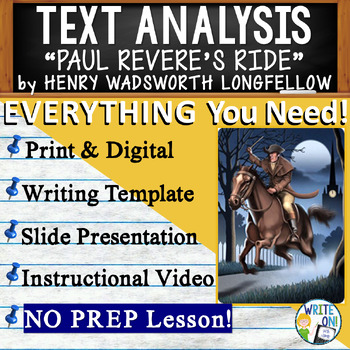 Preview of Paul Revere's Ride - Text Based Evidence - Text Analysis Essay Writing Resource