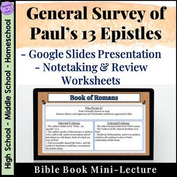 Preview of Paul's 13 Epistles Bible Book Overview Lecture Presentation with Notes & Review