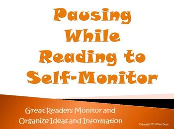 Preview of Pausing While Reading To Self Monitor Strategy PowerPoint