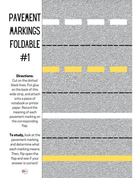Preview of Pavement Markings Foldable