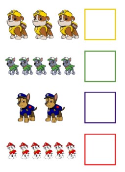 Preview of Paw Patrol Addition File Folder Game