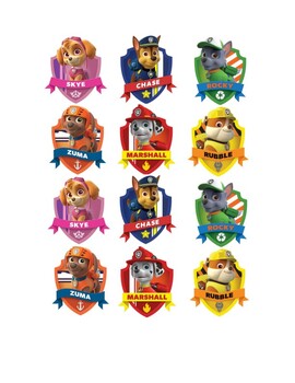 Preview of Paw Patrol Badge Tokens for Reinforcement Chart