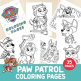 Paw Patrol Coloring Pages Bundle, Birthday Party, Fine Mot