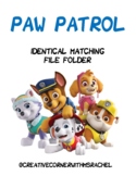 Paw Patrol - Identical Matching File Folder