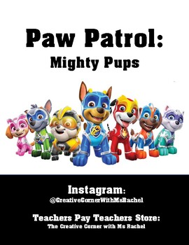 Preview of Paw Patrol: Mighty Pups Fine Motor Tracing Worksheets/Activity