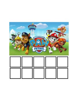 Preview of Paw Patrol Token Board- 10 Tokens