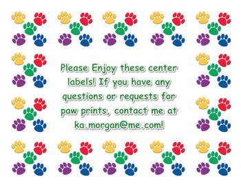 Preview of Paw Print Border for Centers