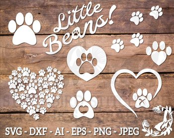 Download Paw Print Svg Instant Download Vector Commercial Use Silhouette Svg SVG, PNG, EPS, DXF File