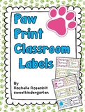 Paw Print Classroom Supply Labels