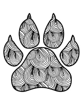 dog paw coloring page