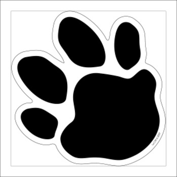 Paw Print Cut Out - Red Black White by Creative Teaching Press Printables