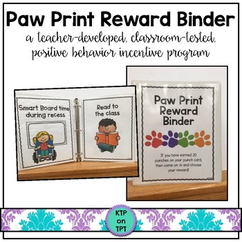 Preview of Paw Print Reward Binder (Positive Behavior Incentive Program)