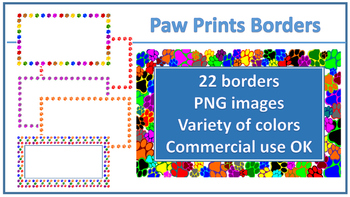 colorful paw print border