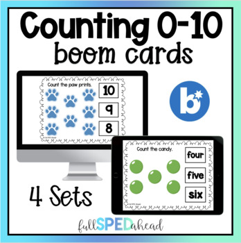 Preview of Paw Prints and Candy Counting Numbers 0-10 Boom™ Cards Activity