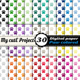 Paw prints 4 - DIGITAL PAPER - Instant Download - Scrapboo
