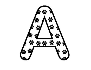 Paw Prints Letters for Wildcats, Tigers, Lions, Alphabet Reading, Back to  School