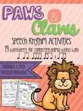 Paws & Claws Speech Rhythm Printable Worksheets