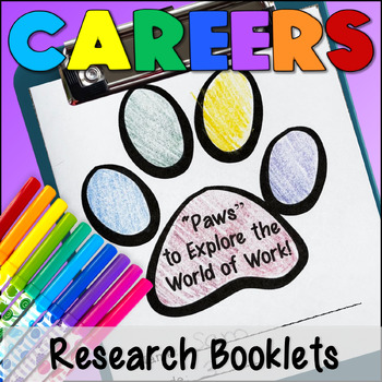 Preview of Paws for Careers Research Job Information Booklet Worksheet Activity