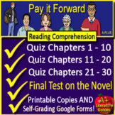 Pay It Forward Chapter Quizzes and Test - Printable Copies