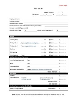 Preview of 2 Pay slips Templates (editable and fillable resource)