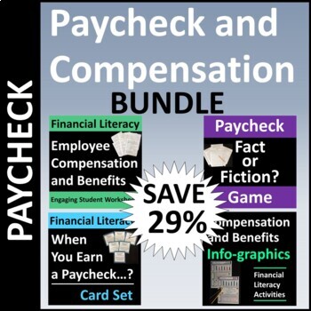 Preview of Paycheck and Compensation Activities Bundle SAVE 29%