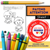 Paying Attention - Sheet 1 - I Can Pay Attention with My W