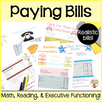 Preview of Money Management Life Skills Activity Math Speech & Language Executive Function