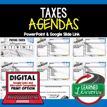 Preview of Paying Taxes Personal Finance Agenda PowerPoint & Google Slides Agenda