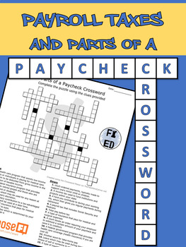 Preview of Payroll Taxes and Parts of A Paycheck | Crossword Activity