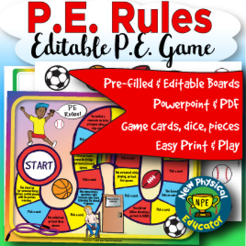 Preview of Pe Rules and Expectations Board Game for Physical Education, Elementary