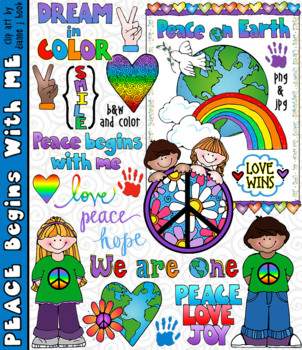 Preview of Peace Begins With Me - Clip Art for Love, Diversity and Inclusion
