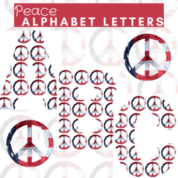 Preview of Back to School Peace Classroom Decor Alphabet Letters-Peace Signs