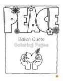 Peace Coloring Pages with Quotes from the Baha'i Writings