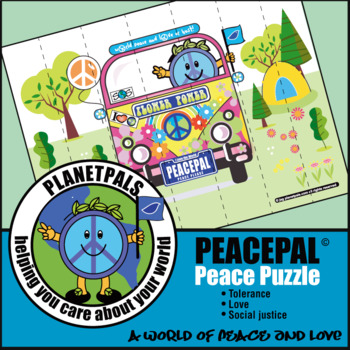 Preview of Peace Day Everyday Peace Love Activity Classroom Decor Puzzle Cut Play Learn