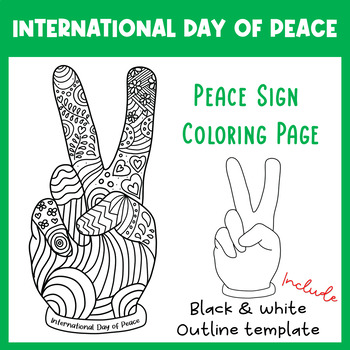 Preview of Peace Day - Peace Sign Coloring Page