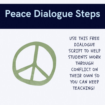 Preview of Peace Dialogue Steps Upper Elementary/Secondary version