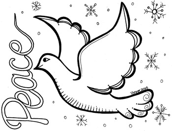 Preview of Peace Dove Coloring Sheet