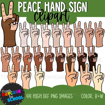 Preview of Peace Hand Sign Clipart