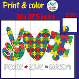 Peace, Love & Autism Awareness Day Collaborative Coloring 