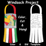 Peace Love Juneteenth Activities Coloring Craft | Windsock
