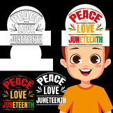 Peace Love Juneteenth Hat Craft Crown Headband Coloring Ac