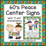 Peace, Love and Learning Themed Center Signs