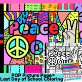 Peace Out Coloring Page Last Day of School Pop Art Printab